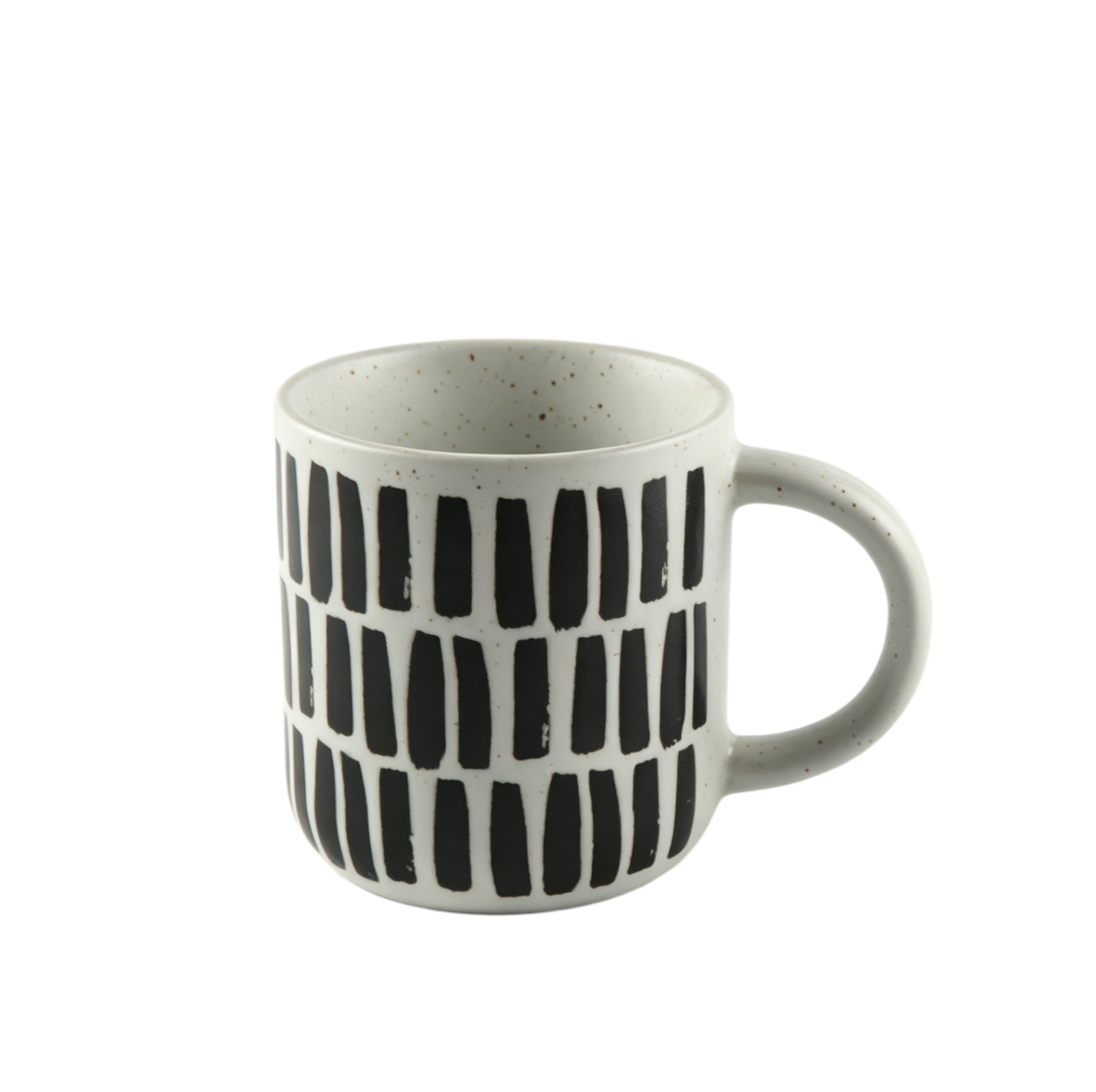 Minimalistische, handbemalte Schwarz-Weiß-Keramiktasse