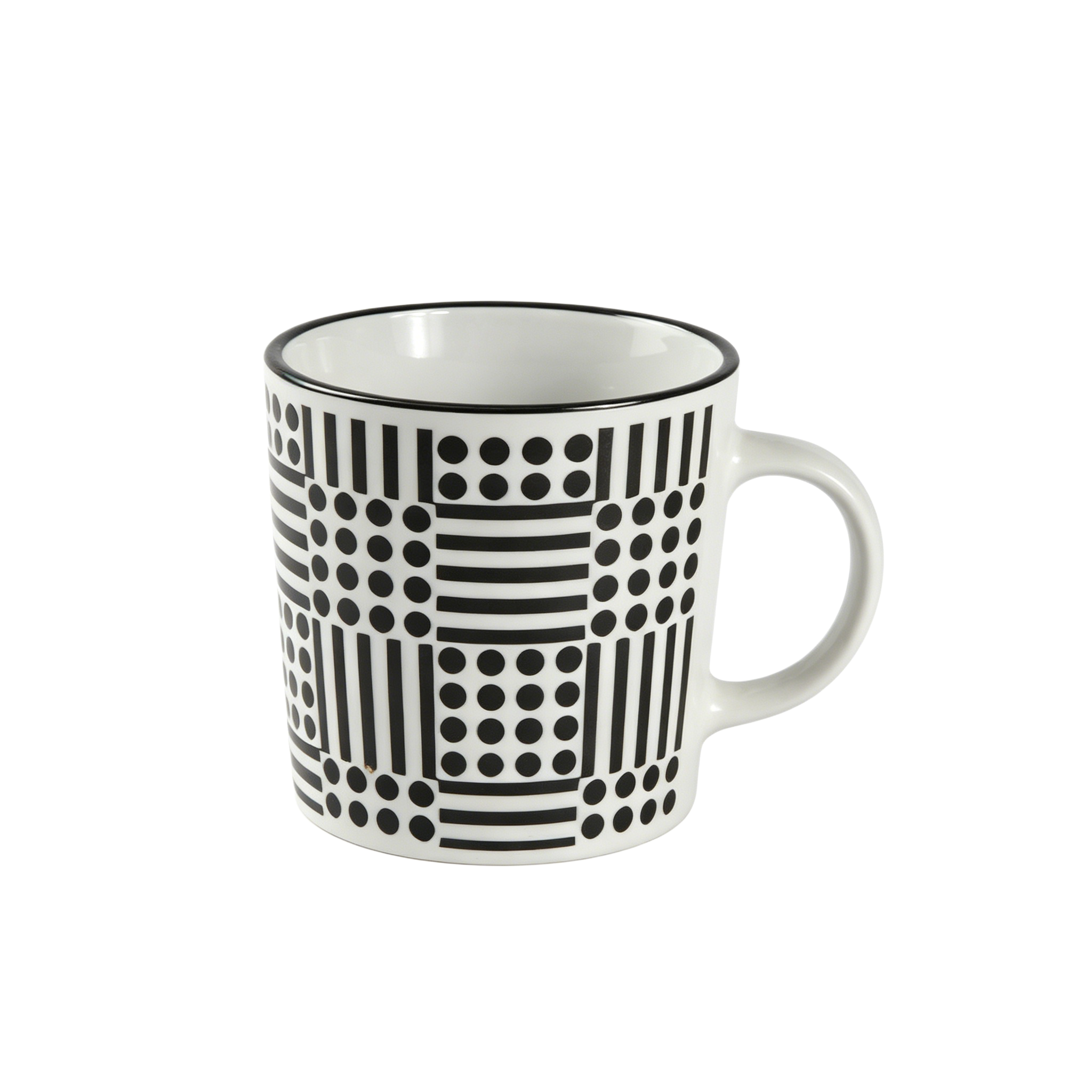 Schickes Schwarz-Weiß-Tassenset