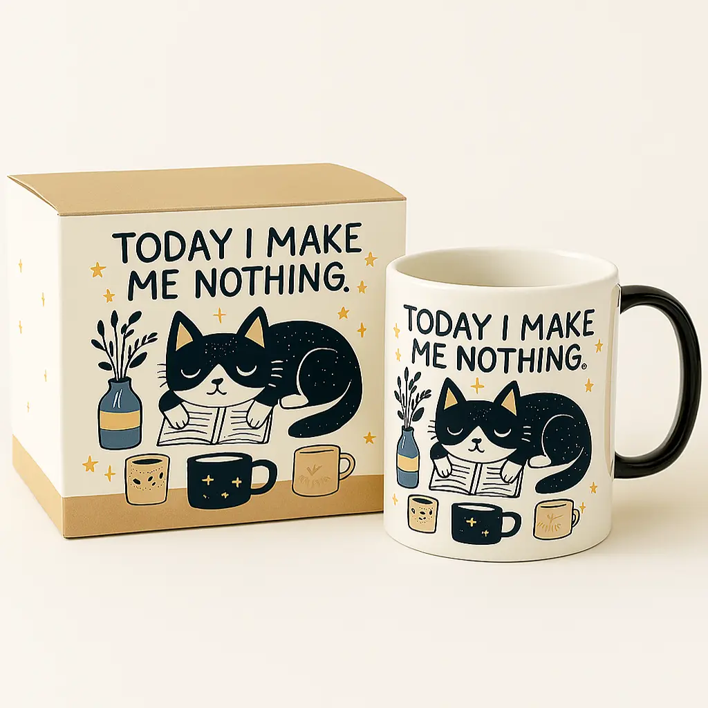 Lazy Cat Ceramic Mug with Gift Box