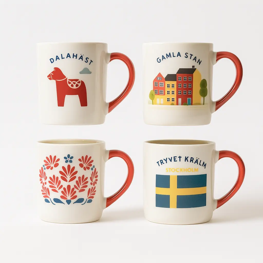 Custom City Themed Ceramic Travel Mug Set