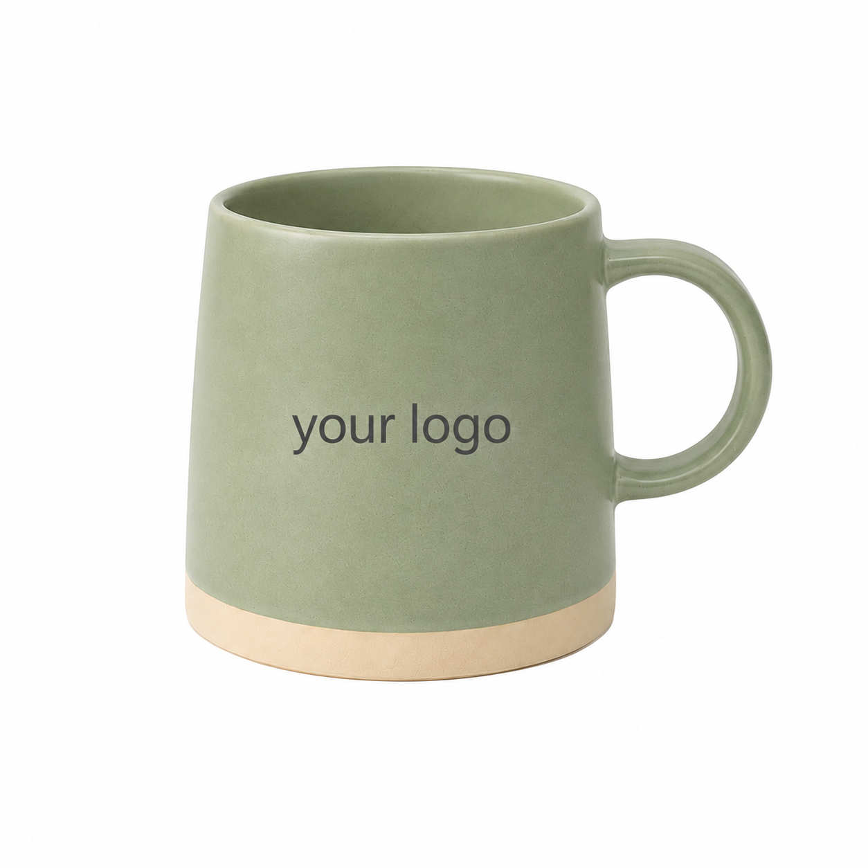 Individuelle matte Keramiktasse mit natürlichem Boden | OEM-Logo-Kaffeetasse