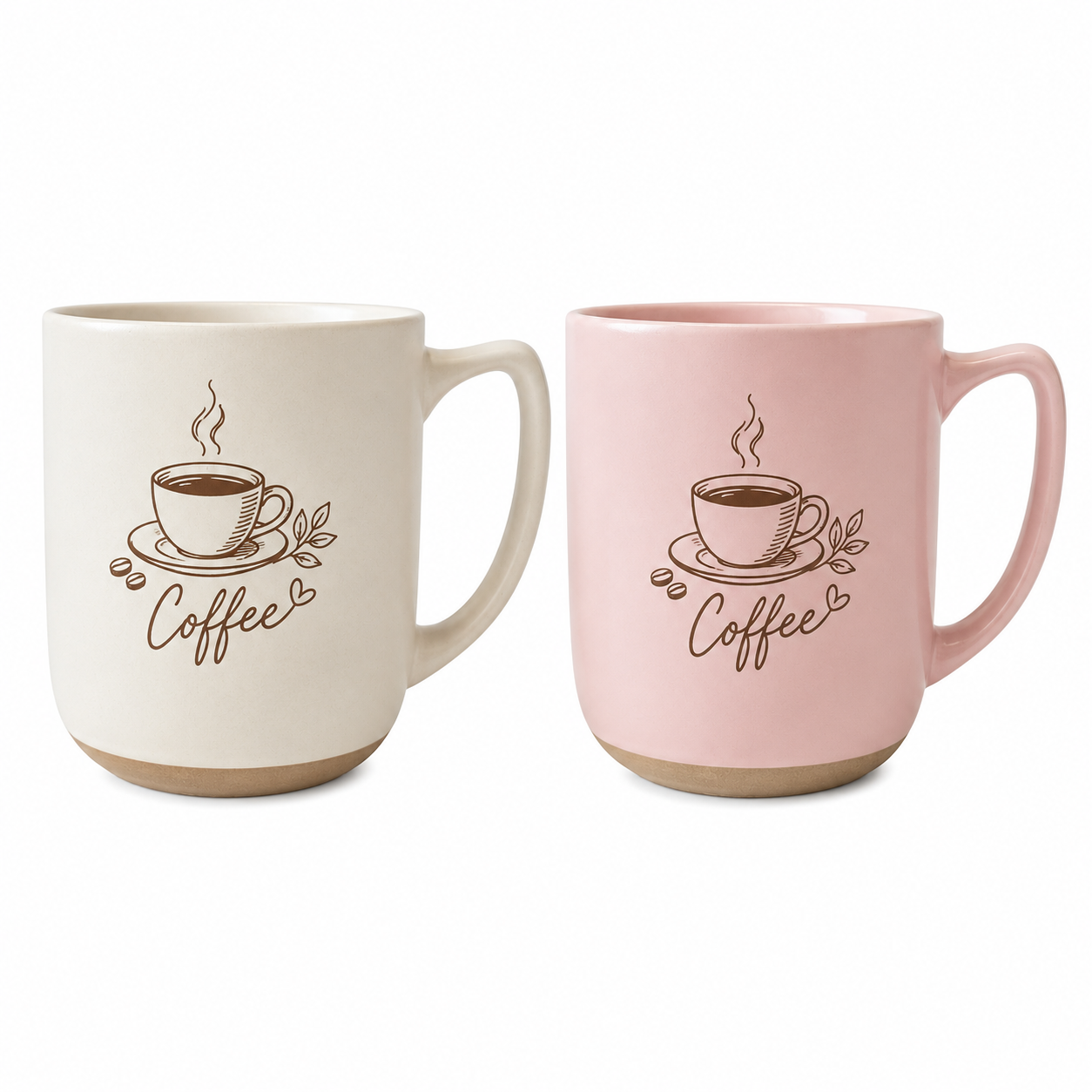 Kaffee-Grafikdruck-Keramiktasse Großhandel OEM ODM individueller matter Tonboden Steingut Alltags-Kaffeetasse