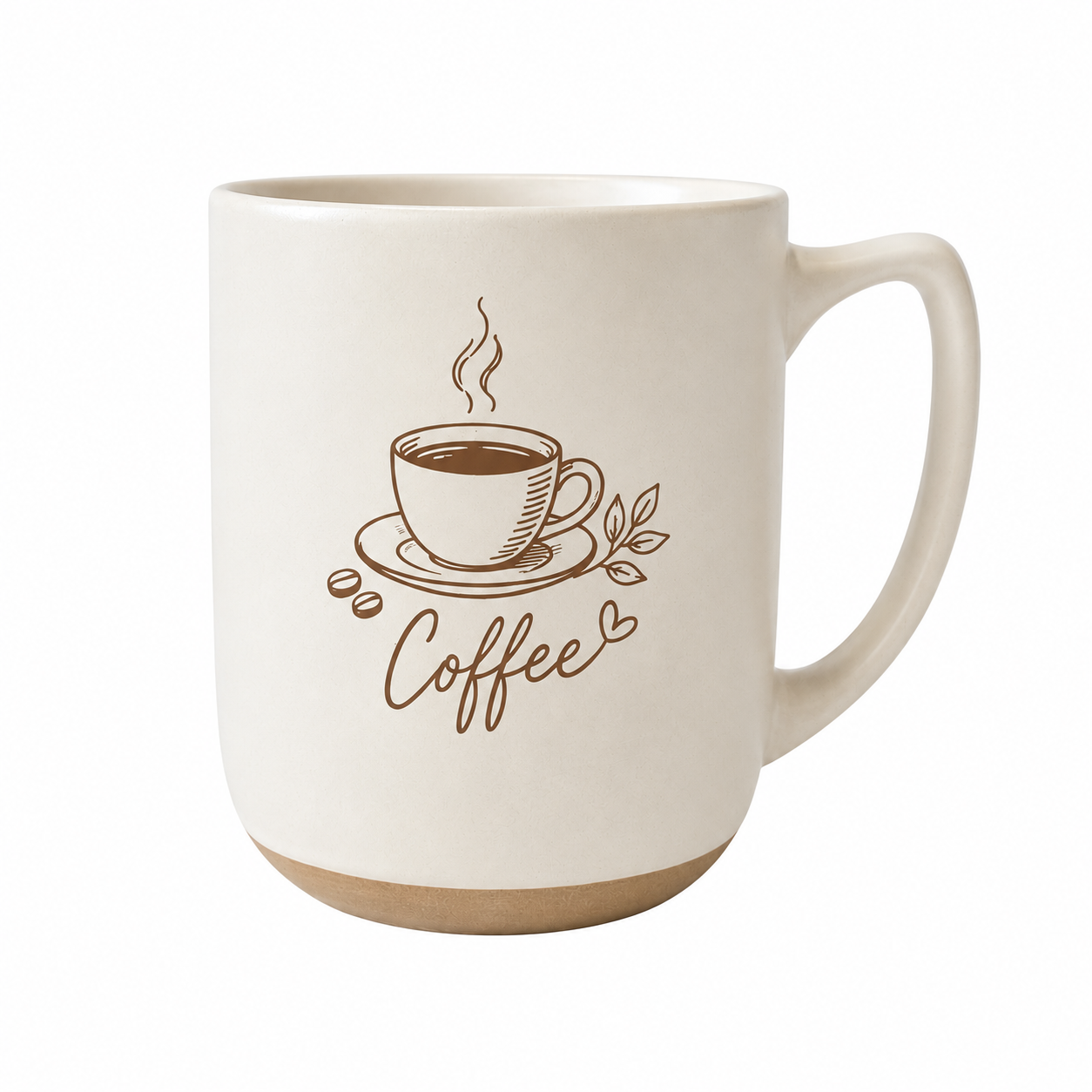 Kaffee-Grafikdruck-Keramiktasse Großhandel OEM ODM individueller matter Tonboden Steingut Alltags-Kaffeetasse