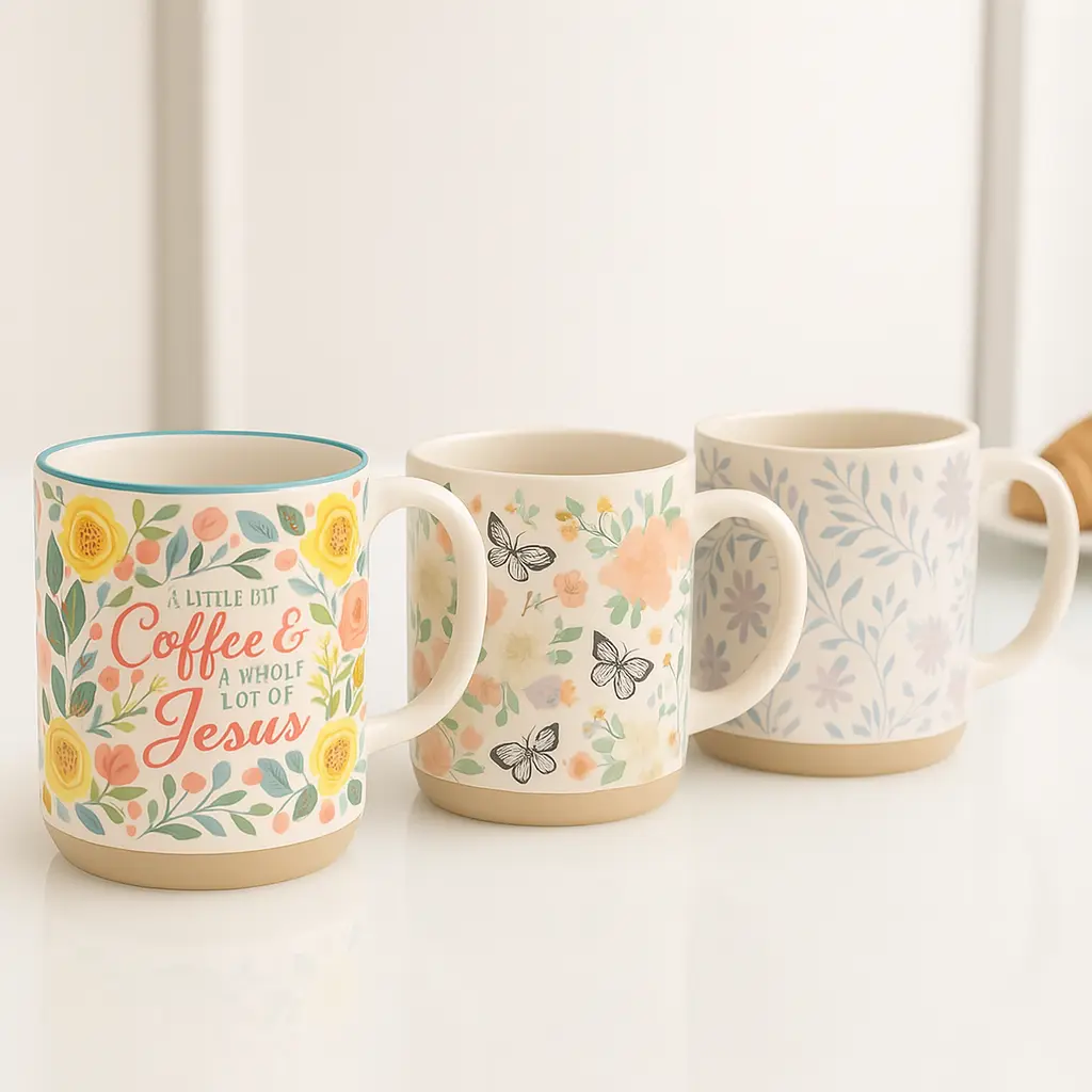 Mugs en céramique floraux