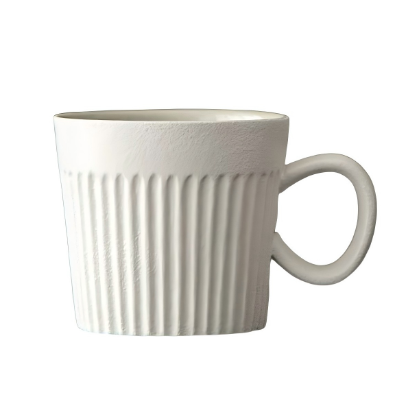 Mug en céramique texturée à rayures nordiques, personnalisable