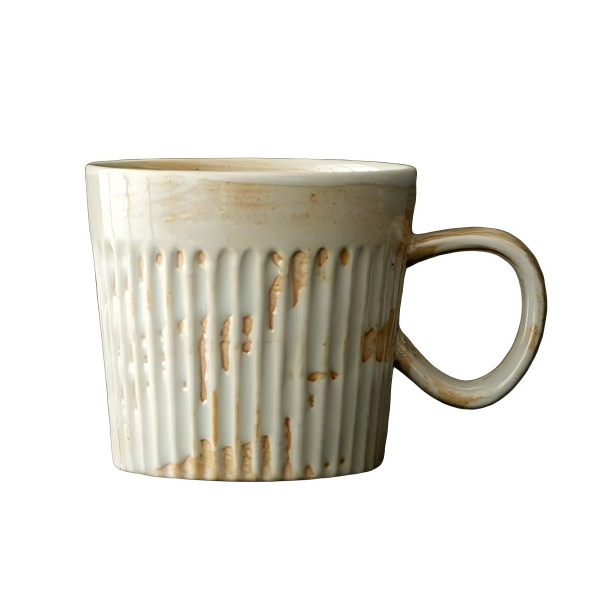 Mug en céramique texturée à rayures nordiques, personnalisable