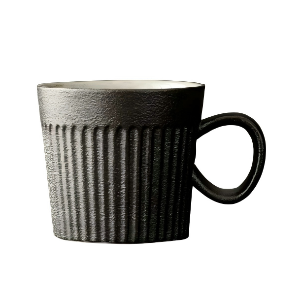 Mug en céramique texturée à rayures nordiques, personnalisable