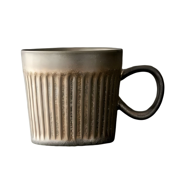 Mug en céramique texturée à rayures nordiques, personnalisable