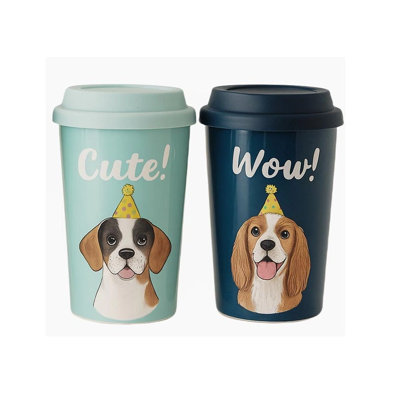 Personalisierter Hunde-Reisebecher aus Keramik