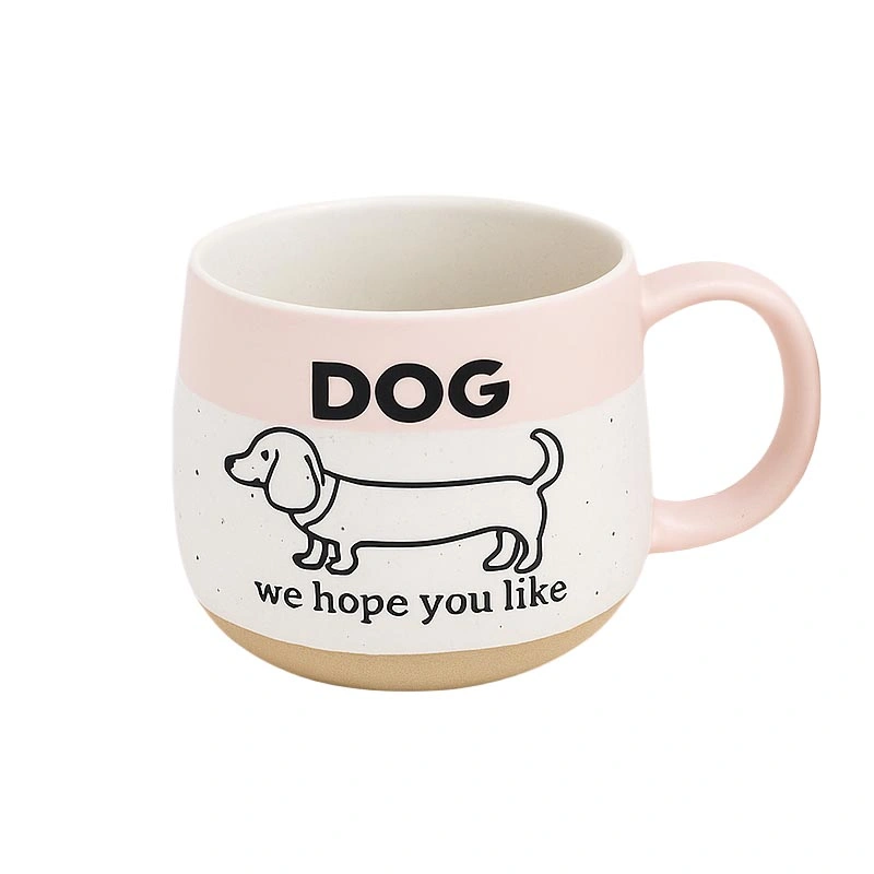 12-oz personalisierte Hundetasse im handgefertigten Töpferstil