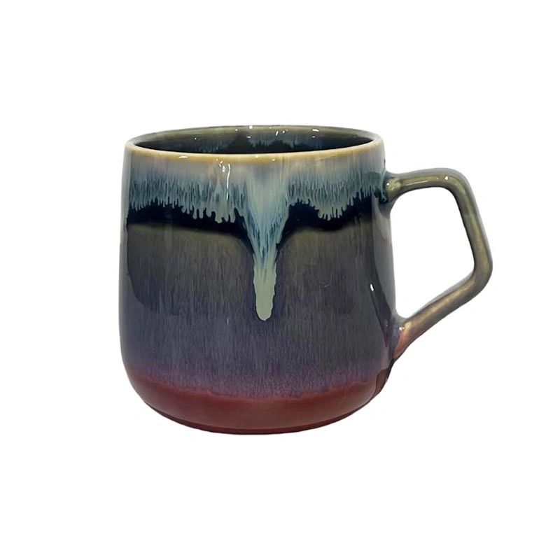 Taza de Gres Estilo Artesanal con Esmalte Reactivo de 14 oz