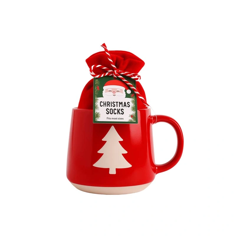 Christmas Reindeer Mug Set with Festive Socks Packing