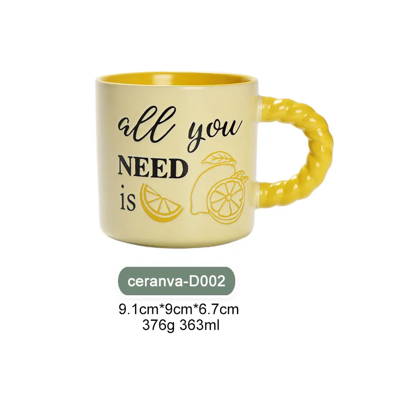 Set de mugs en céramique colorés avec anses en corde