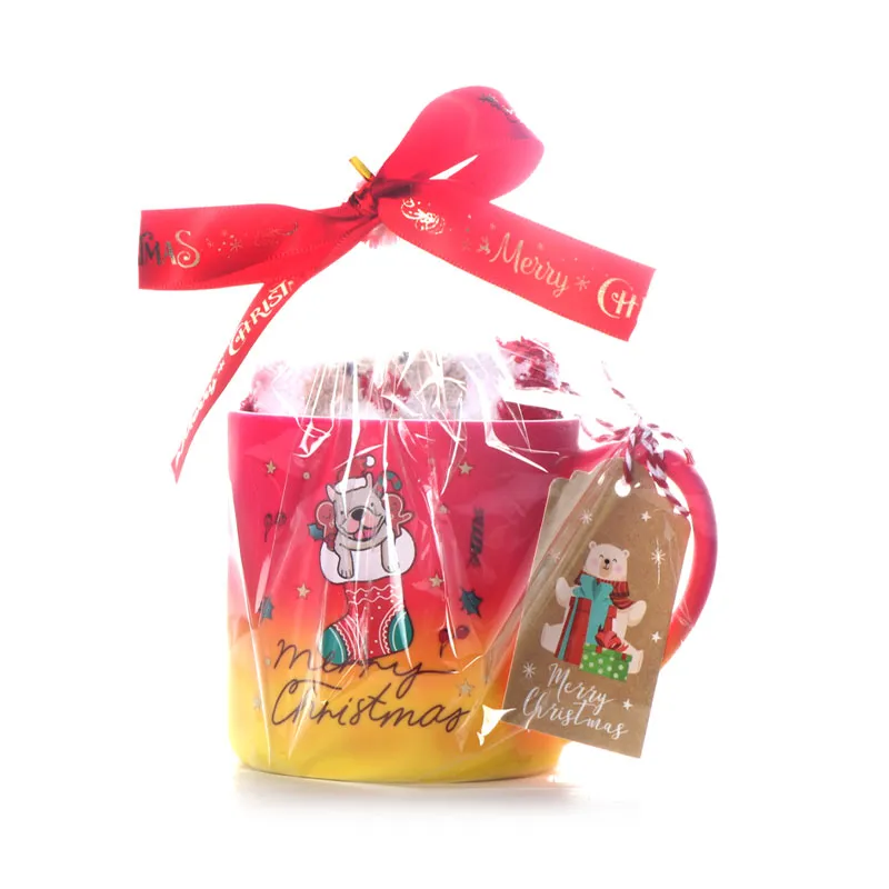 Set de mugs de Noël au chien, céramique émaillée 12 oz