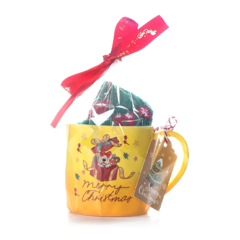 Set de mugs de Noël au chien, céramique émaillée 12 oz
