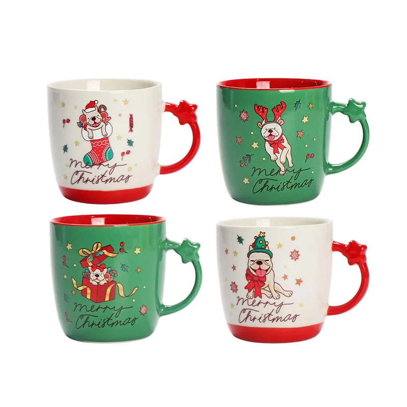 Christmas Gift Mug Set Pre-Wrapped Holiday Mug with Decor & Ribbon