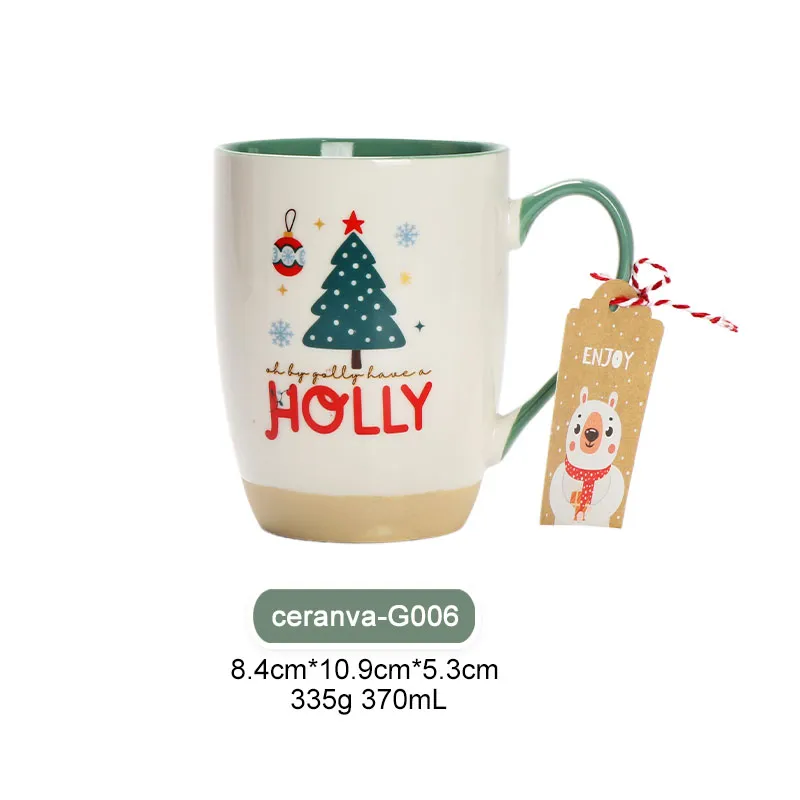 16oz klassisches Weihnachtsfiguren-Keramik-Tassenset