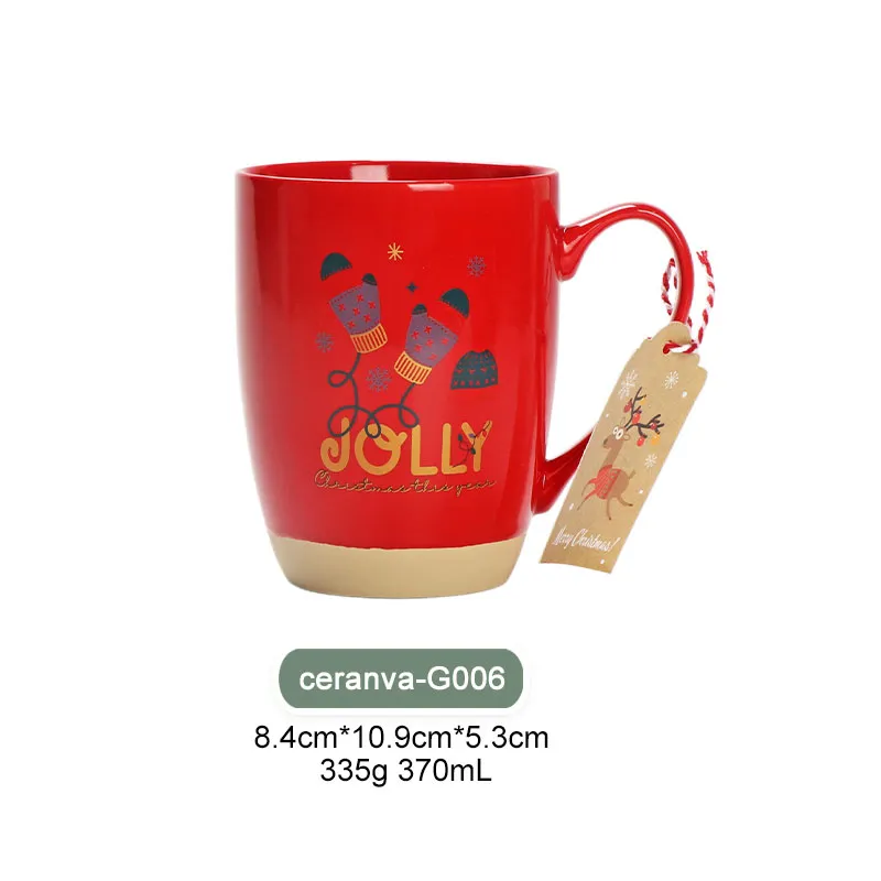 16oz klassisches Weihnachtsfiguren-Keramik-Tassenset