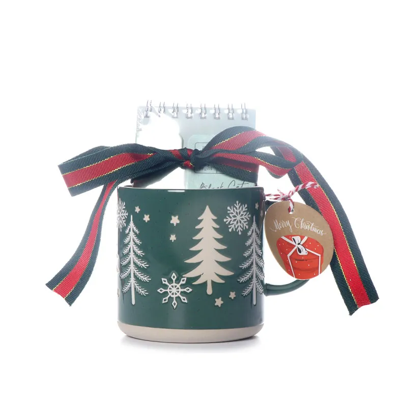 Set de Tazas Minimalistas de Árbol Navideño