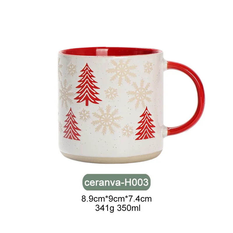 Set de Tazas Minimalistas de Árbol Navideño
