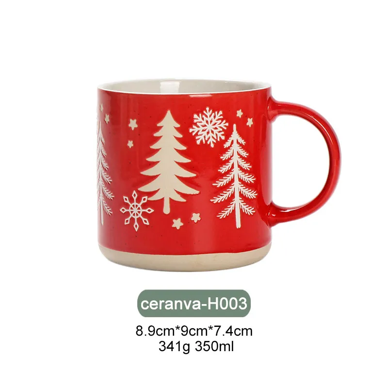 Set de Tazas Minimalistas de Árbol Navideño