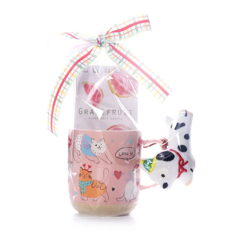 Bunte Katzen-Illustration-Tasse – Einzelhandels-Geschenkverpackung