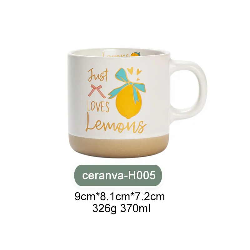 Set de Tazas de Cerámica con Temática de Limón de 12 oz