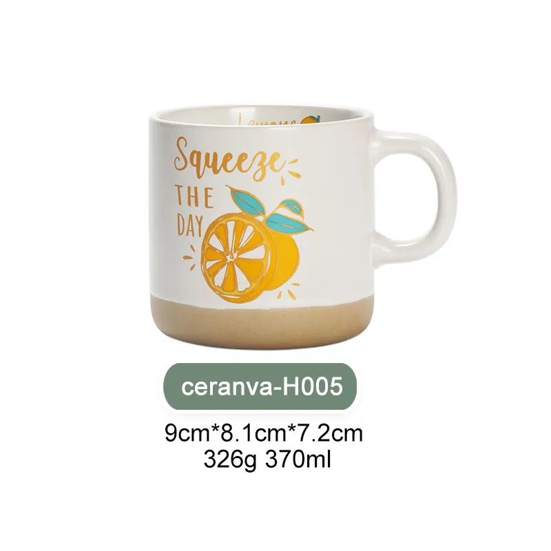 Set de Tazas de Cerámica con Temática de Limón de 12 oz