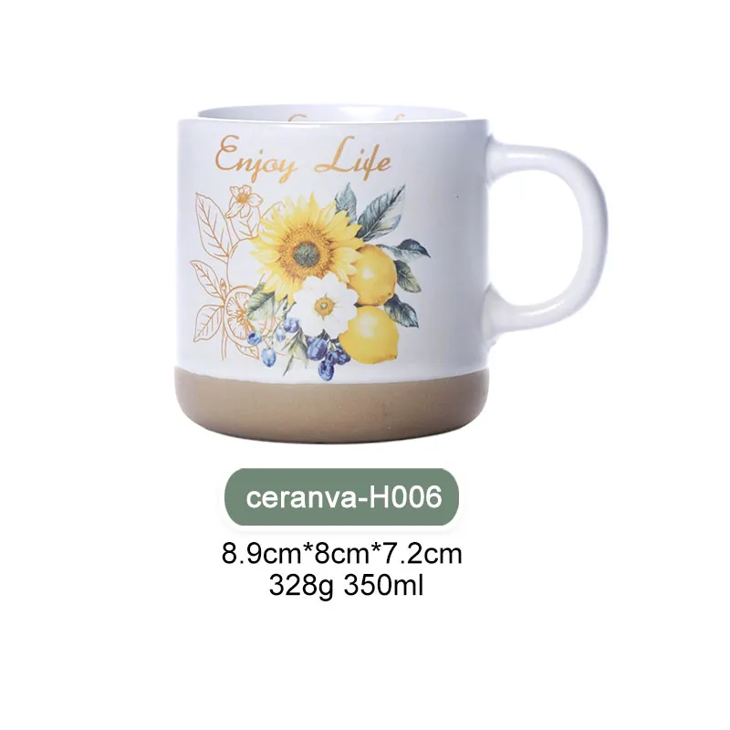 Taza de Cerámica de Girasol y Limón