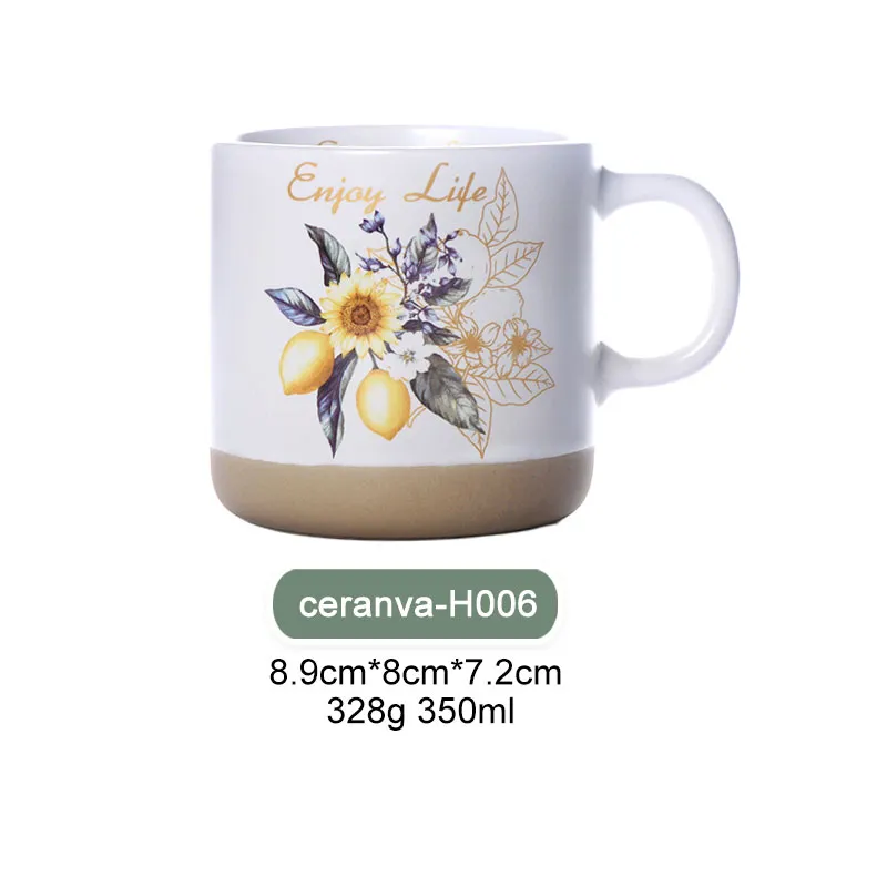Taza de Cerámica de Girasol y Limón