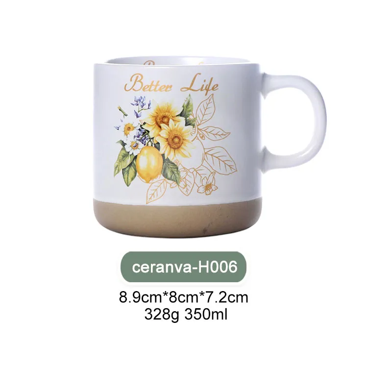 Taza de Cerámica de Girasol y Limón
