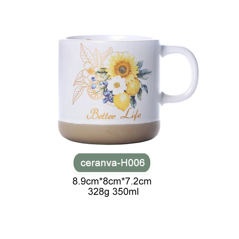 Taza de Cerámica de Girasol y Limón