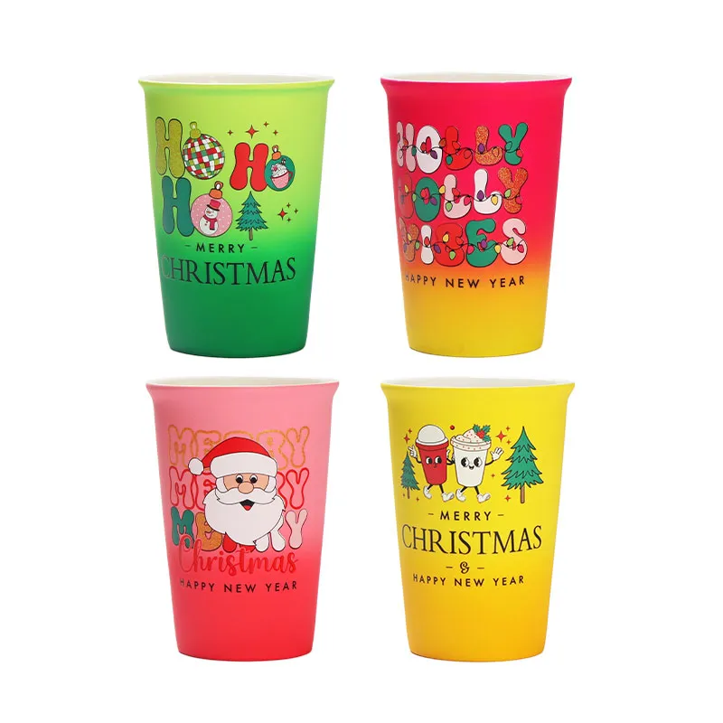 Tazas de Cerámica en Degradado de Color, Taza de Café de Viaje