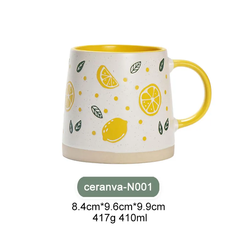Taza de Cerámica Retro Vintage con Diseño Cítrico