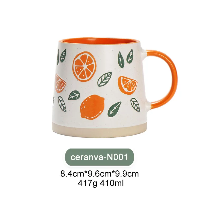 Taza de Cerámica Retro Vintage con Diseño Cítrico