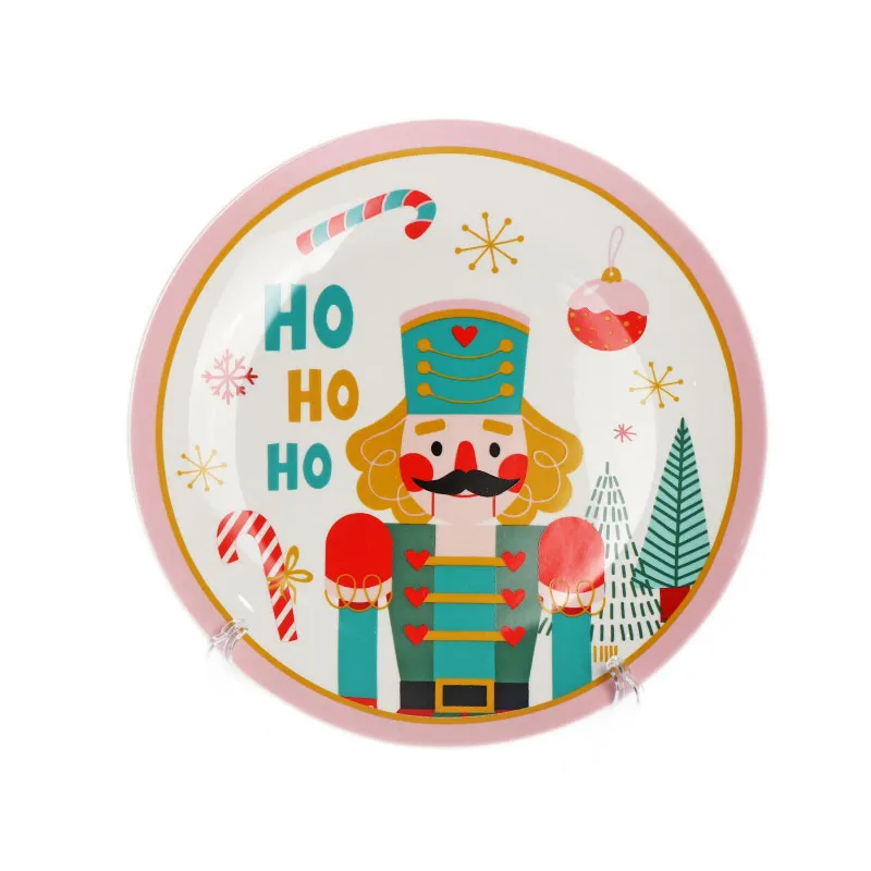 Weihnachtlicher Keramikteller mit Cartoon-Design