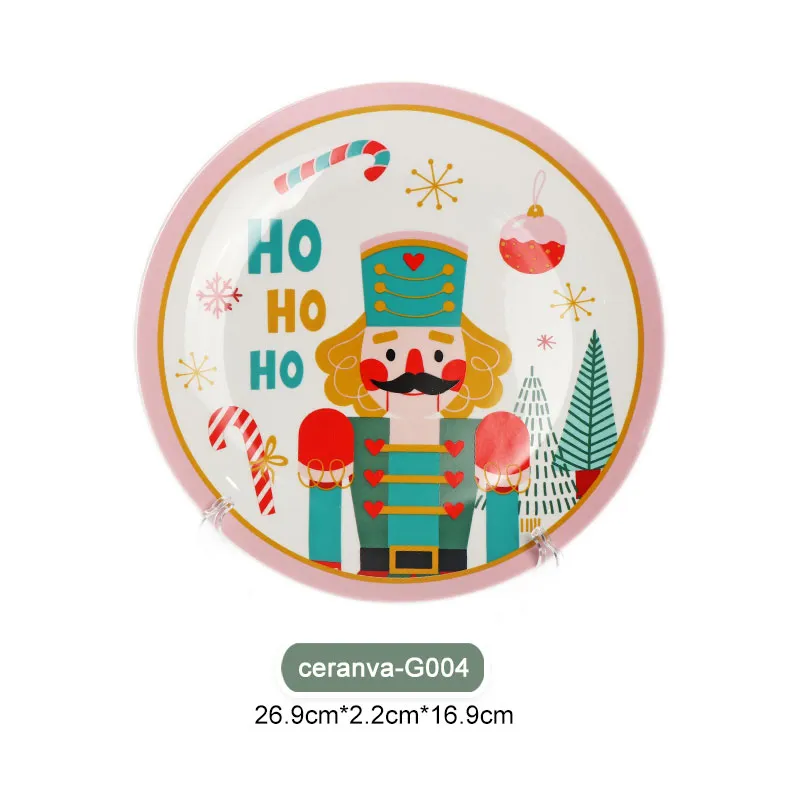 Weihnachtlicher Keramikteller mit Cartoon-Design
