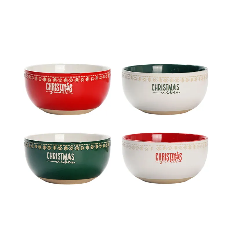 Set de bols en grès céramique de fêtes (lot de 4)